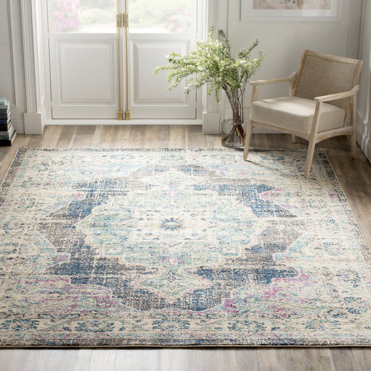 Bungalow Rose Amanah Power Loom Performance Green/Gray Rug & Reviews